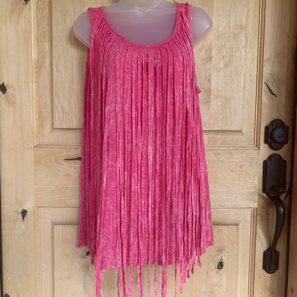 Rock 47 by Wrangler Tops - Rock 47 by Wrangler Tie Dye Fringe Top XL